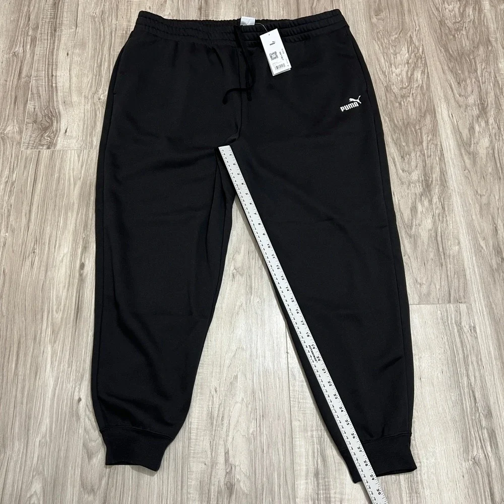 Puma Women's Plus Size 3X Essentials High Waisted Fleece Sweatpants Black